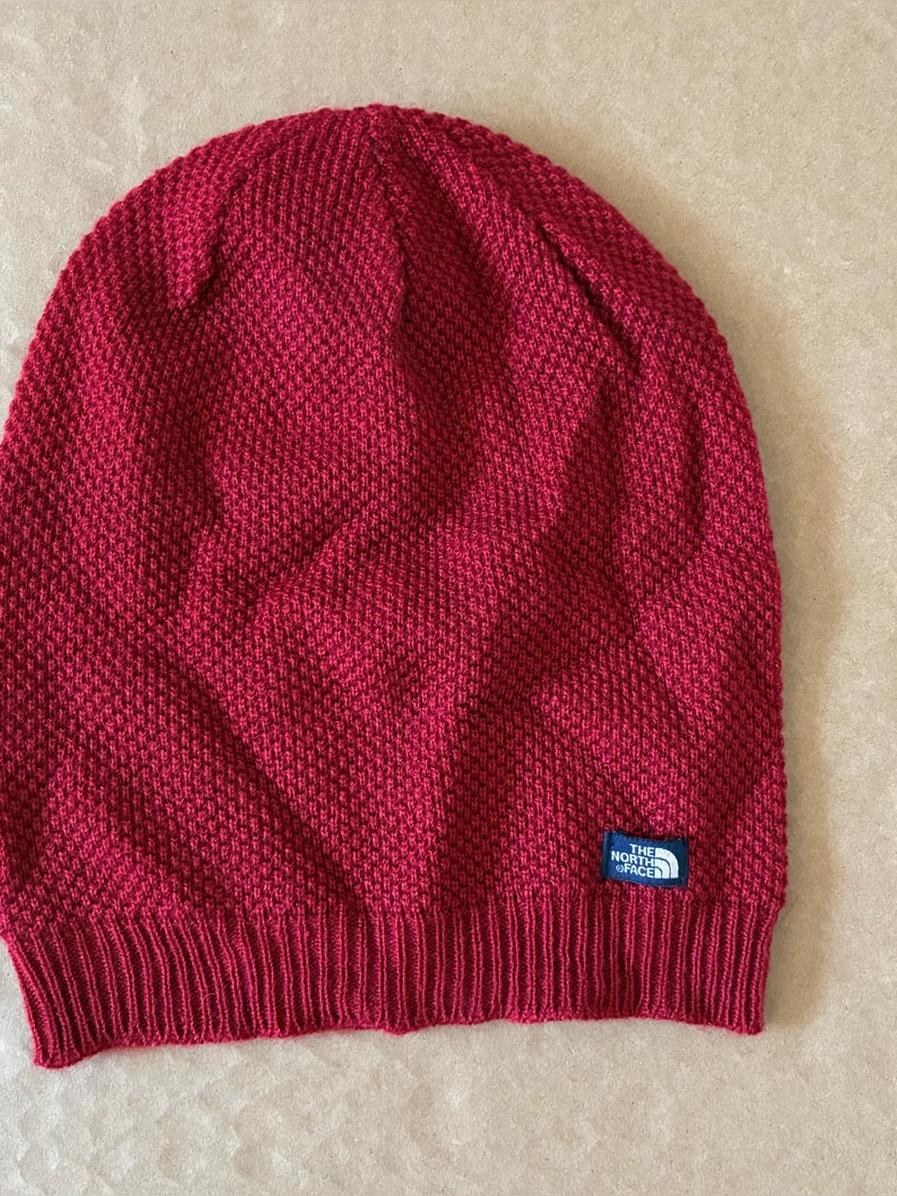 The North Face Knit Adult Beanie Hat Slouchy Style Burgundy Whimsigoth Winter